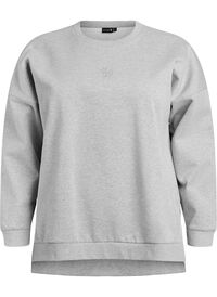 Sweatshirt with slits and glitter thread