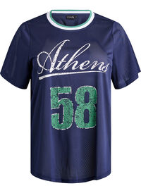 Sporty t-shirt in mesh with front print