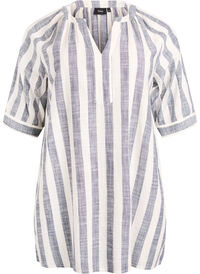 Cotton tunic with a V-neck