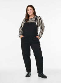 Denim dungarees, Black, Model