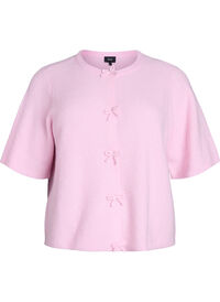 Short-sleeved knit cardigan with bows