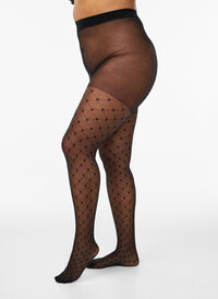Tights in 25 denier with hearts, Black, Model