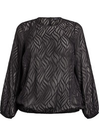 Chiffon blouse with a textured pattern