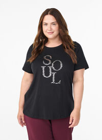 FLASH - T-shirt with print, Black, Model