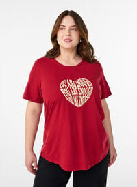 FLASH - T-shirt with print, Red, Model