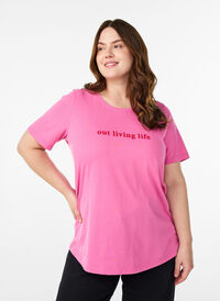 FLASH - T-shirt with print, Pink, Model