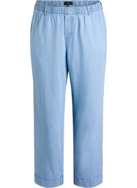 Wide jeans with an elastic waistband