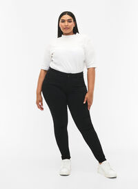 Slim fit trousers with pockets, Black, Model
