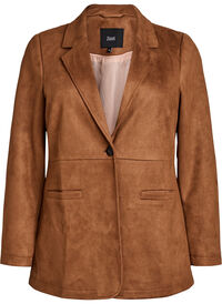 Faux suede blazer