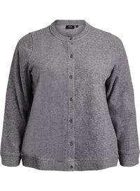 Jersey cardigan with round neck and buttons