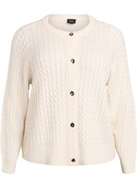 Cable knit cardigan with golden buttons