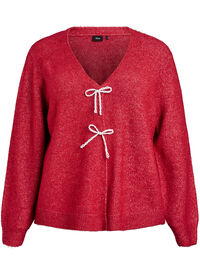 Knitted cardigan with pearl buttons