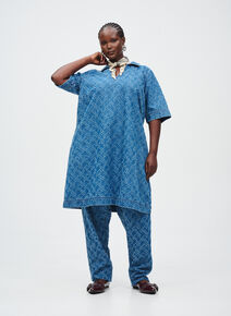 Denim set with details, , Model