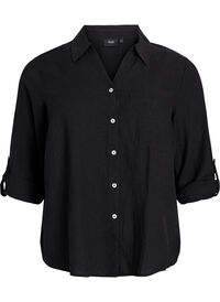 Shirt in linen and viscose with 3/4 sleeves